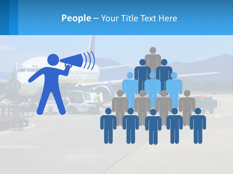 A Plane Is Parked On The Tarmac With Luggage PowerPoint Template