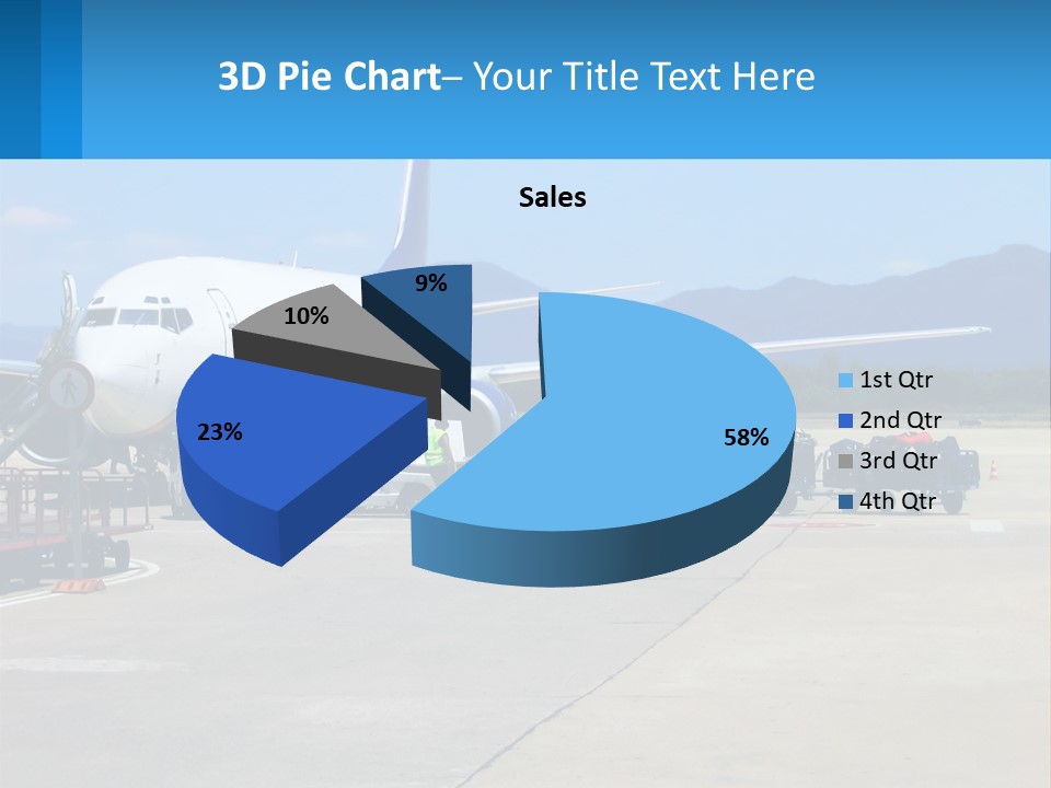A Plane Is Parked On The Tarmac With Luggage PowerPoint Template