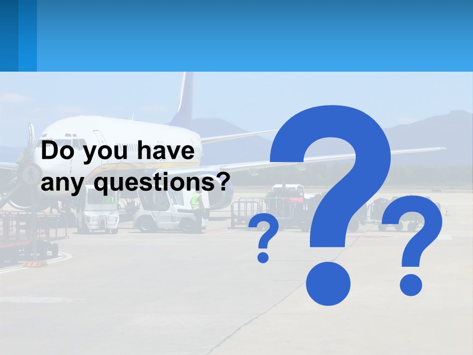 A Plane Is Parked On The Tarmac With Luggage PowerPoint Template