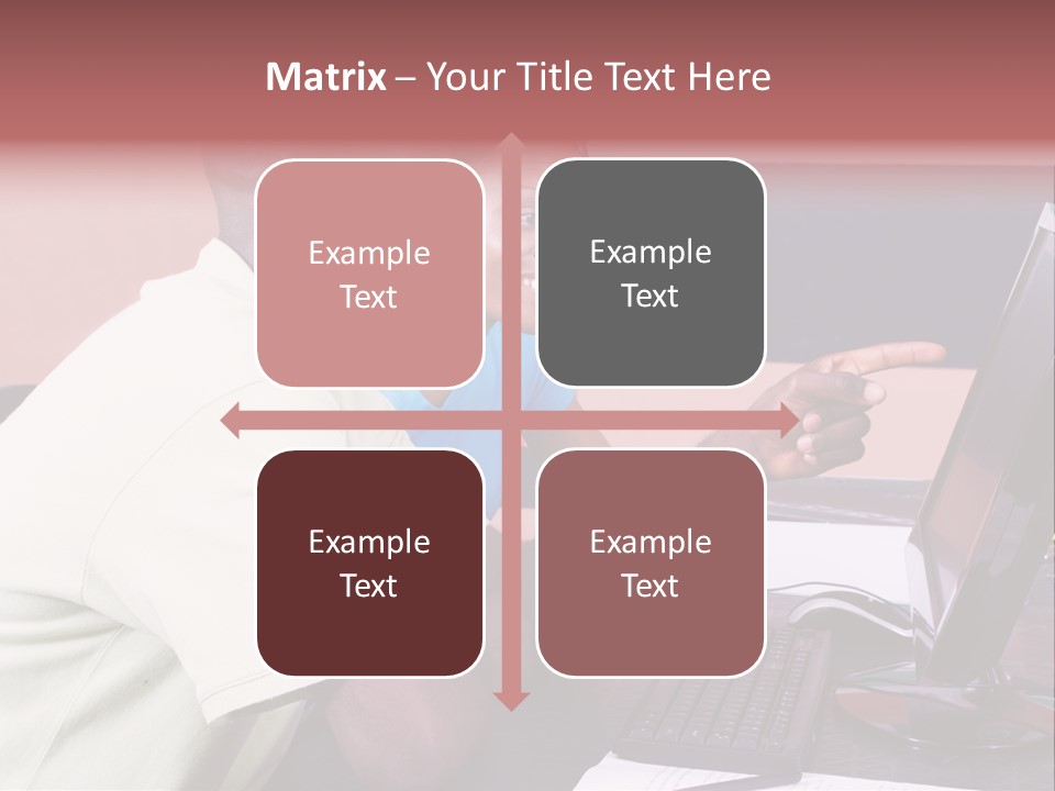 A Man And Woman Pointing At A Computer Screen PowerPoint Template