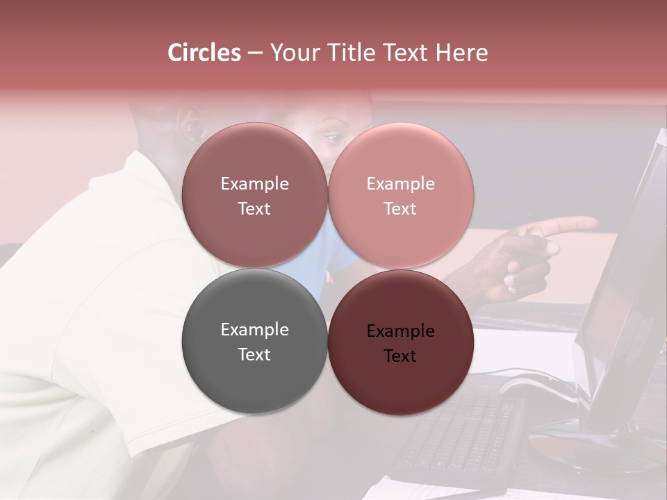 A Man And Woman Pointing At A Computer Screen PowerPoint Template