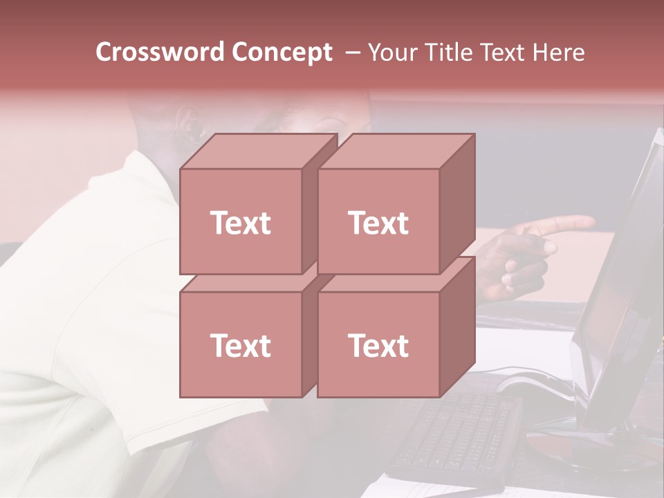 A Man And Woman Pointing At A Computer Screen PowerPoint Template