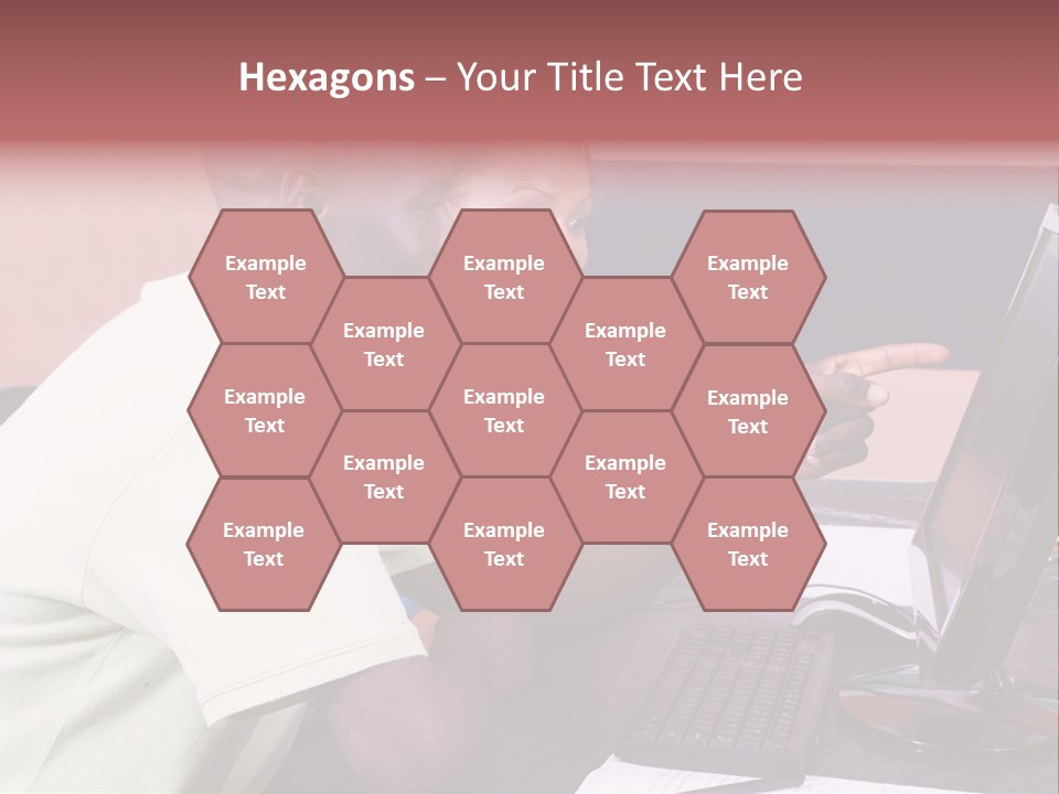 A Man And Woman Pointing At A Computer Screen PowerPoint Template