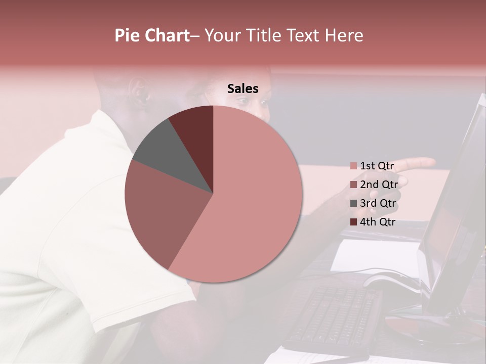 A Man And Woman Pointing At A Computer Screen PowerPoint Template