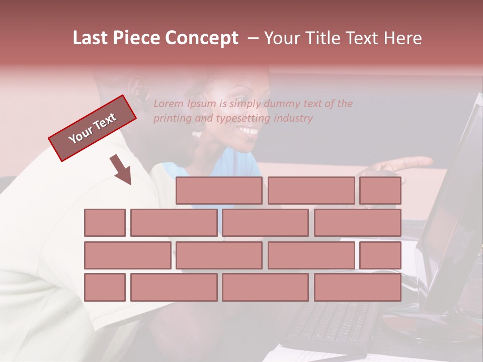 A Man And Woman Pointing At A Computer Screen PowerPoint Template