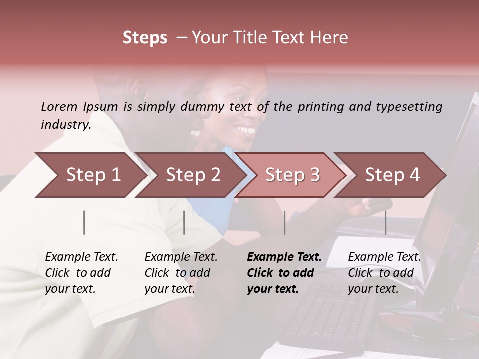 A Man And Woman Pointing At A Computer Screen PowerPoint Template