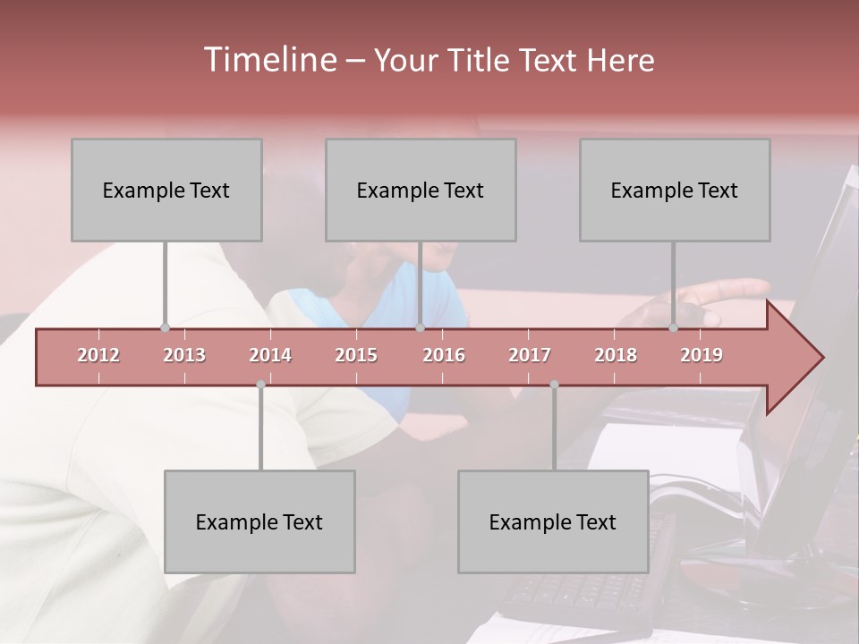 A Man And Woman Pointing At A Computer Screen PowerPoint Template