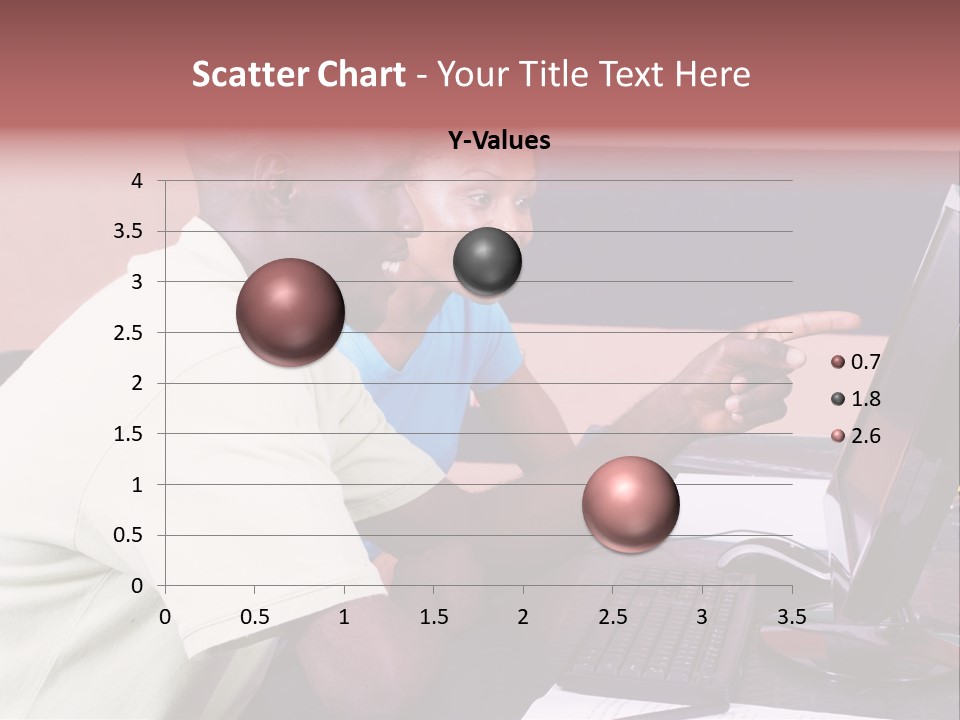 A Man And Woman Pointing At A Computer Screen PowerPoint Template