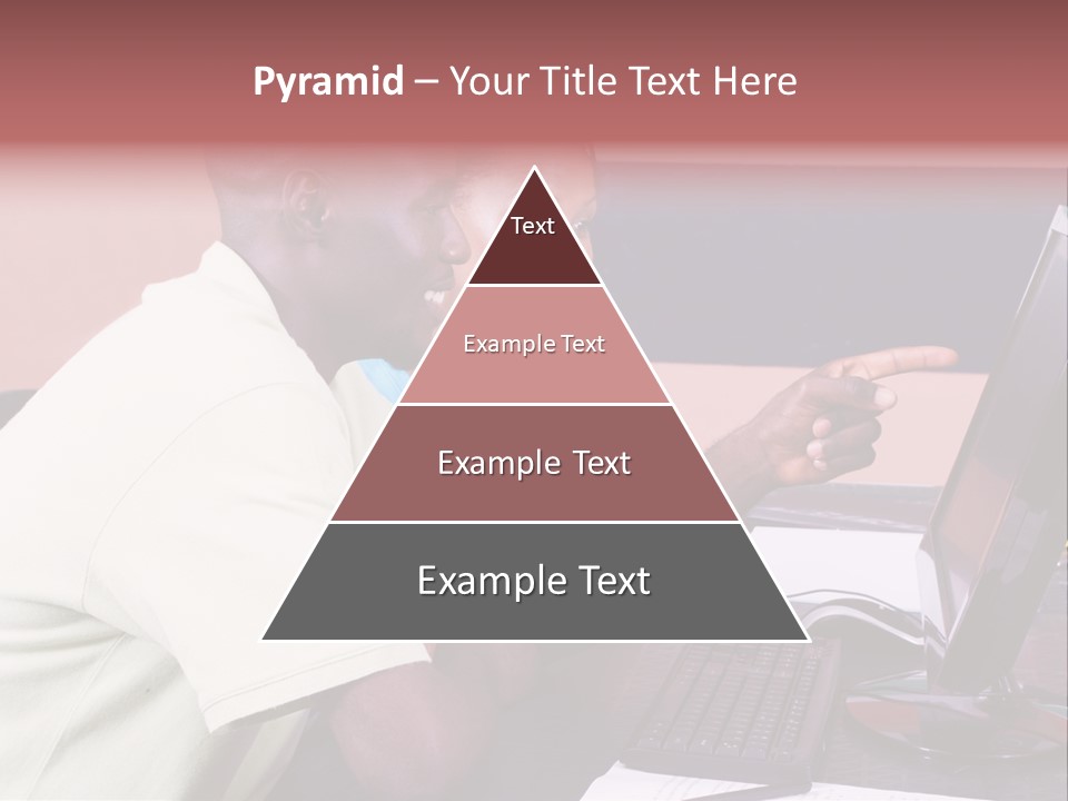 A Man And Woman Pointing At A Computer Screen PowerPoint Template