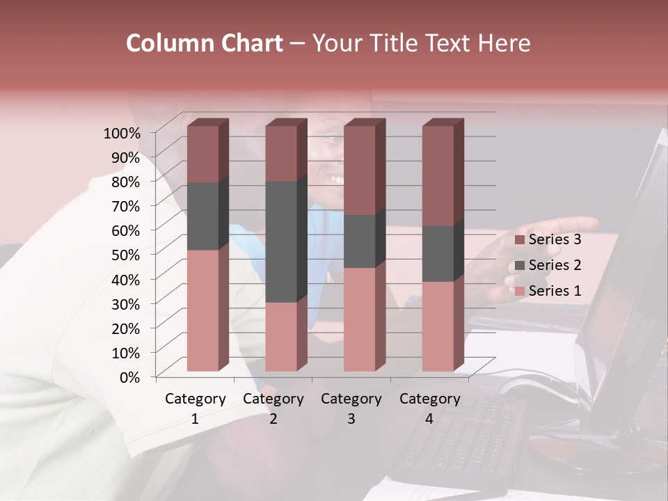 A Man And Woman Pointing At A Computer Screen PowerPoint Template