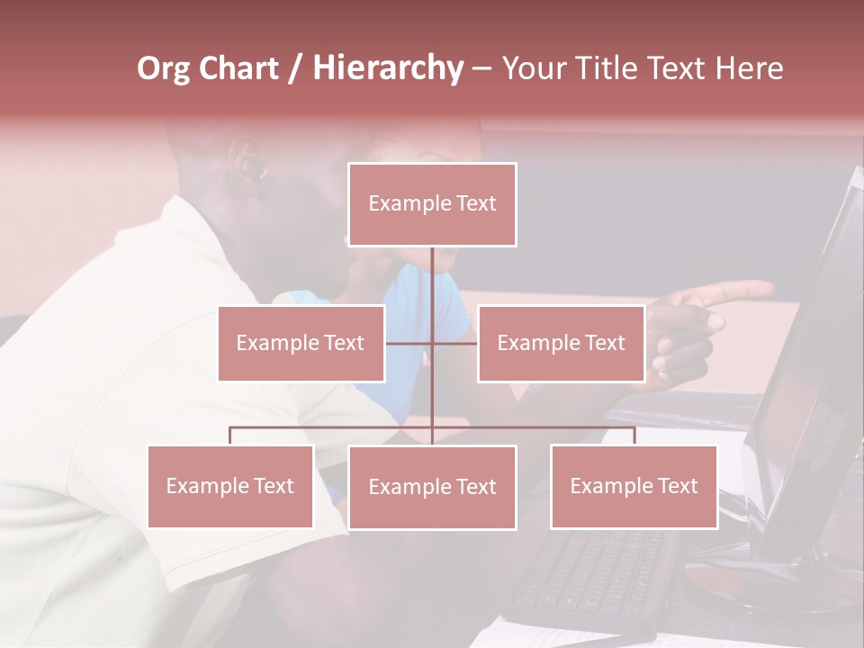 A Man And Woman Pointing At A Computer Screen PowerPoint Template
