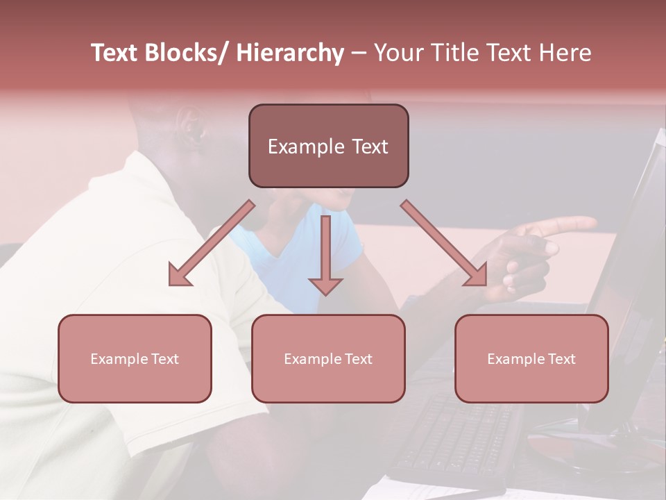 A Man And Woman Pointing At A Computer Screen PowerPoint Template