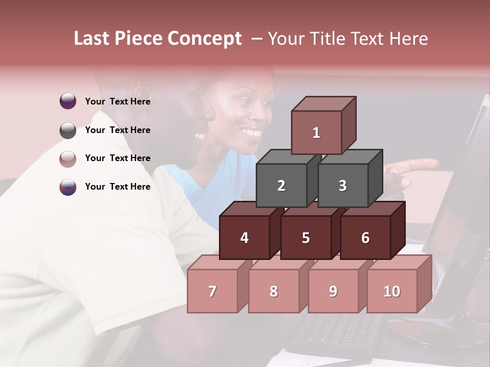 A Man And Woman Pointing At A Computer Screen PowerPoint Template