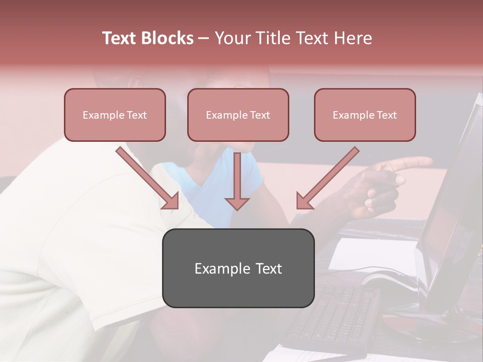 A Man And Woman Pointing At A Computer Screen PowerPoint Template