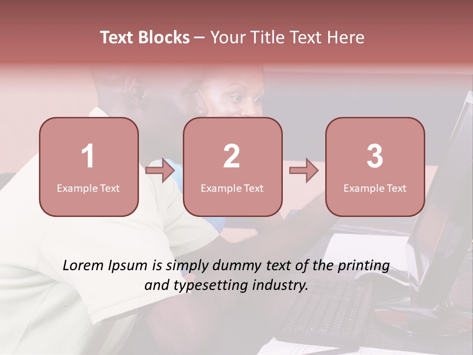 A Man And Woman Pointing At A Computer Screen PowerPoint Template