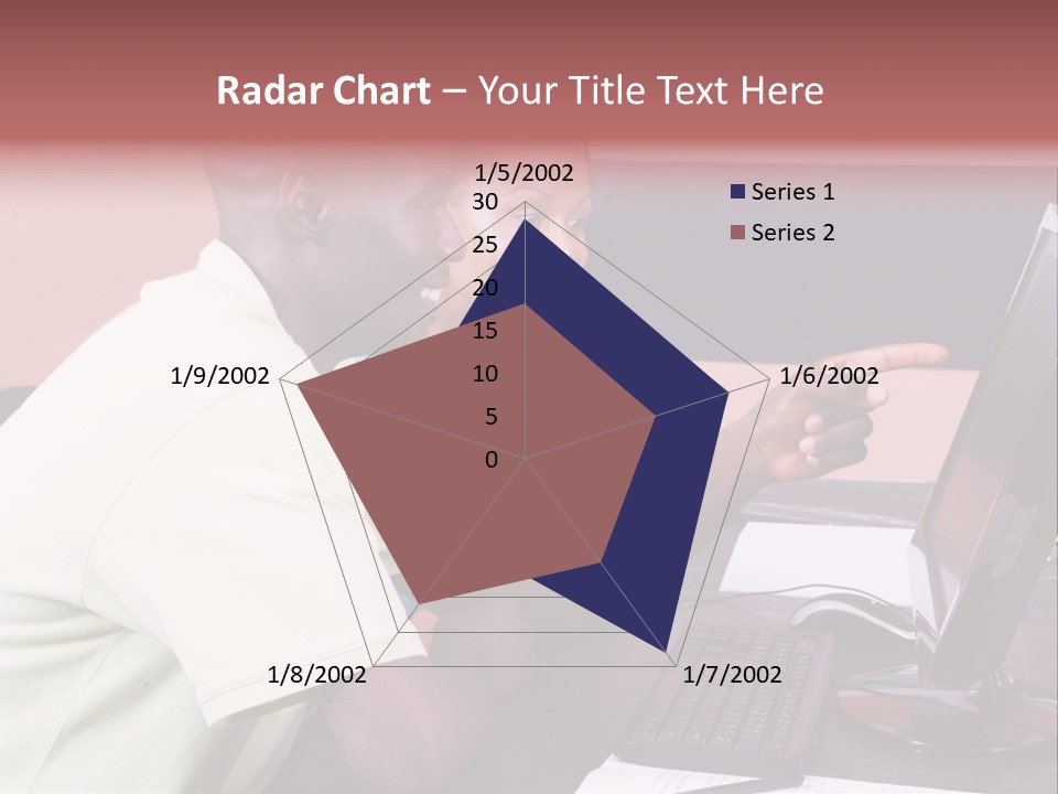 A Man And Woman Pointing At A Computer Screen PowerPoint Template