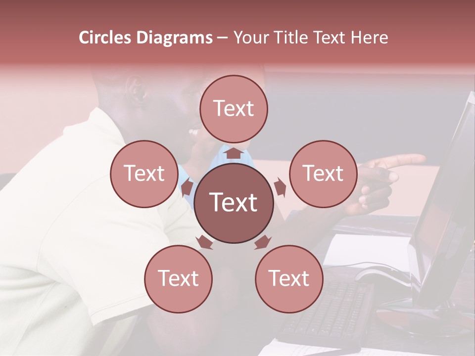A Man And Woman Pointing At A Computer Screen PowerPoint Template