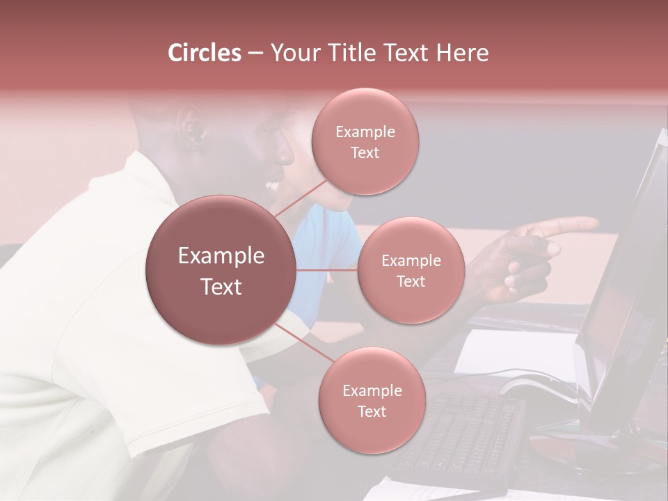 A Man And Woman Pointing At A Computer Screen PowerPoint Template