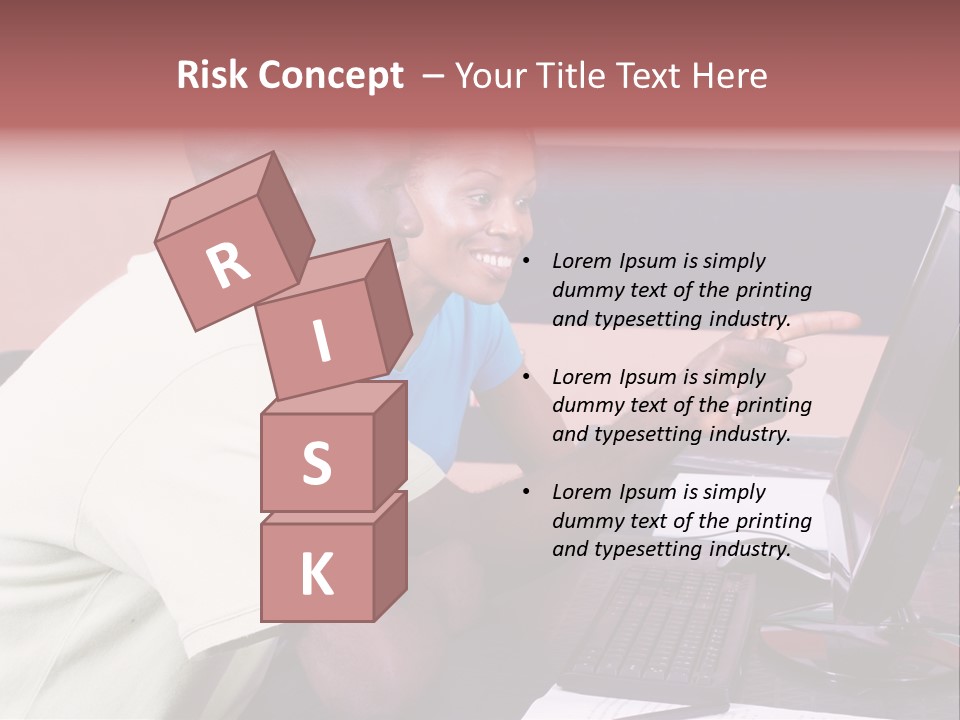 A Man And Woman Pointing At A Computer Screen PowerPoint Template