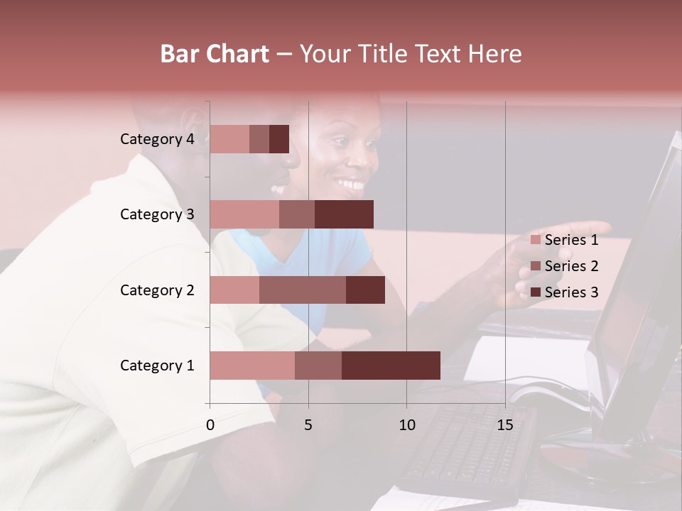 A Man And Woman Pointing At A Computer Screen PowerPoint Template