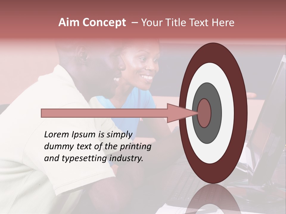 A Man And Woman Pointing At A Computer Screen PowerPoint Template