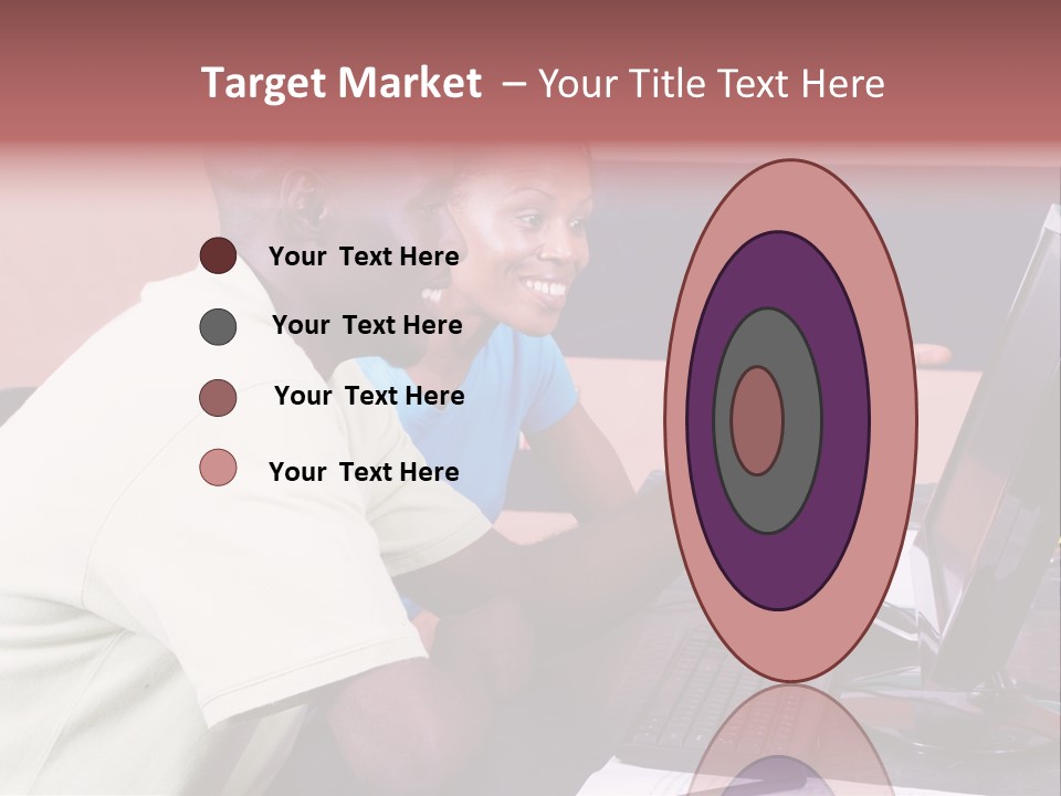 A Man And Woman Pointing At A Computer Screen PowerPoint Template