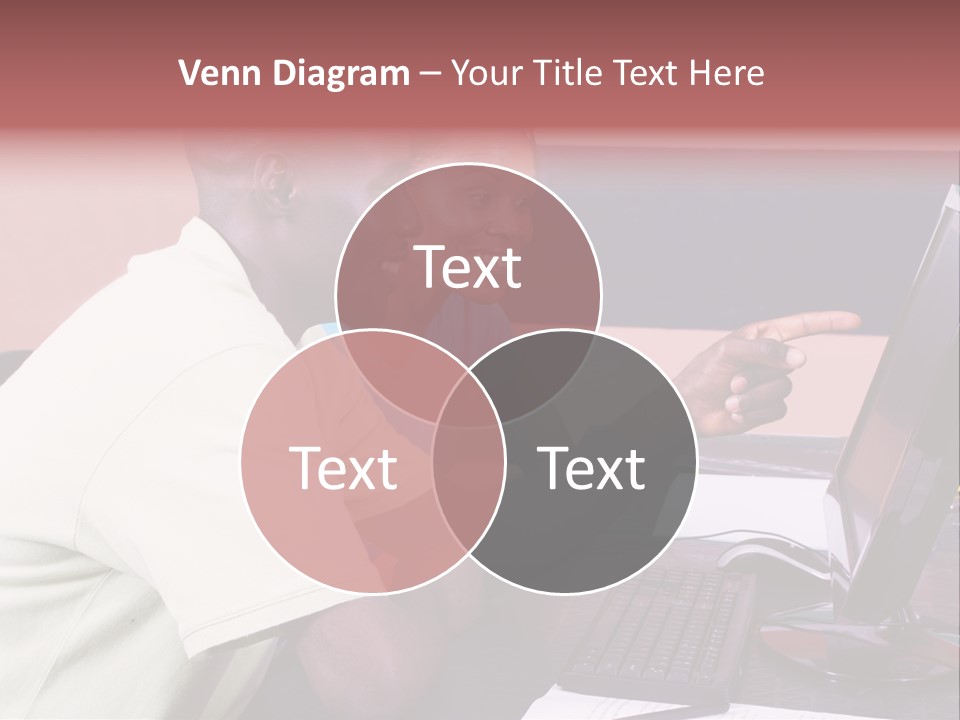 A Man And Woman Pointing At A Computer Screen PowerPoint Template