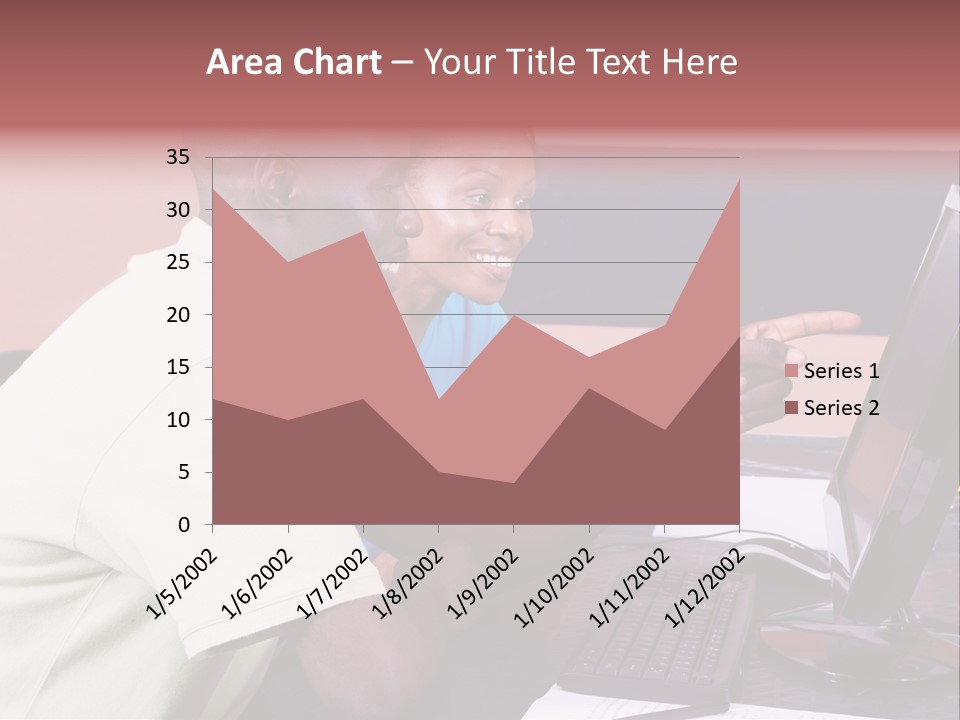 A Man And Woman Pointing At A Computer Screen PowerPoint Template
