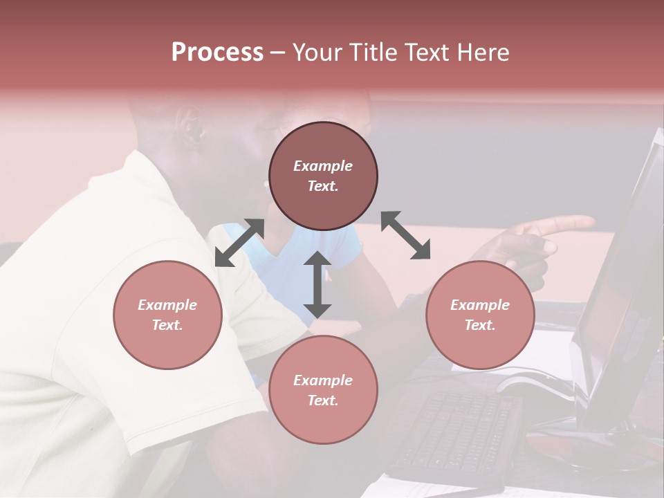 A Man And Woman Pointing At A Computer Screen PowerPoint Template