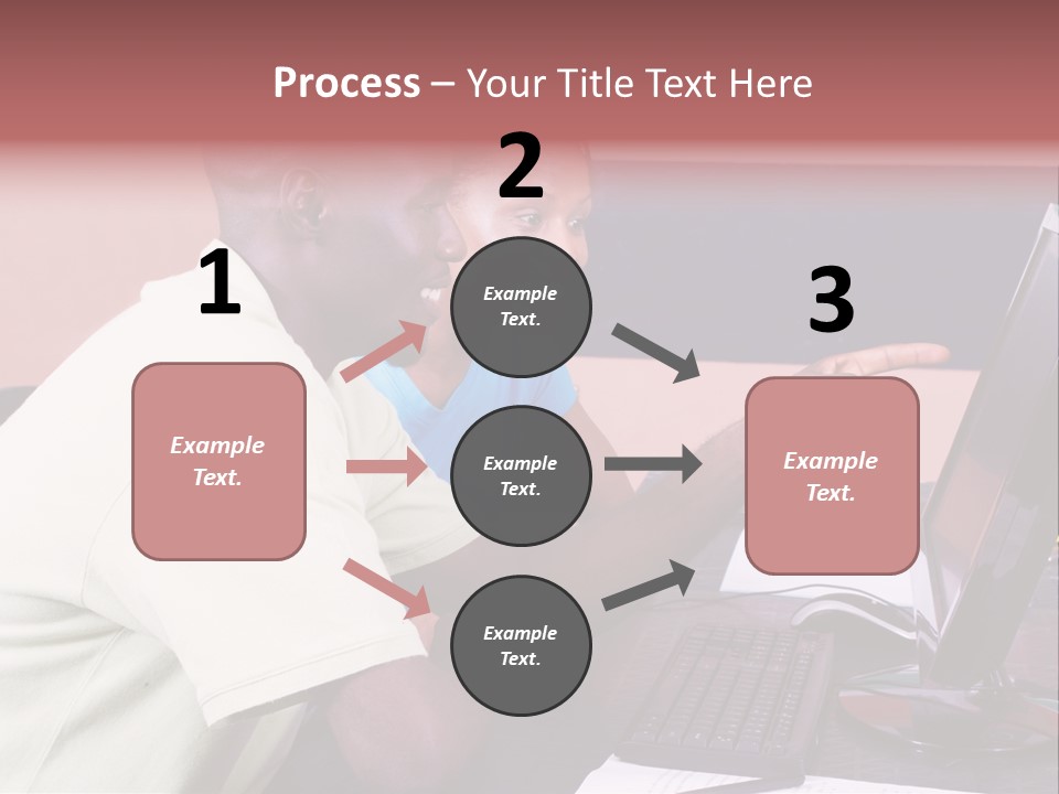 A Man And Woman Pointing At A Computer Screen PowerPoint Template