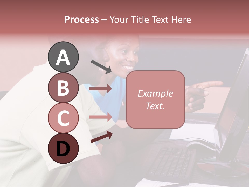 A Man And Woman Pointing At A Computer Screen PowerPoint Template