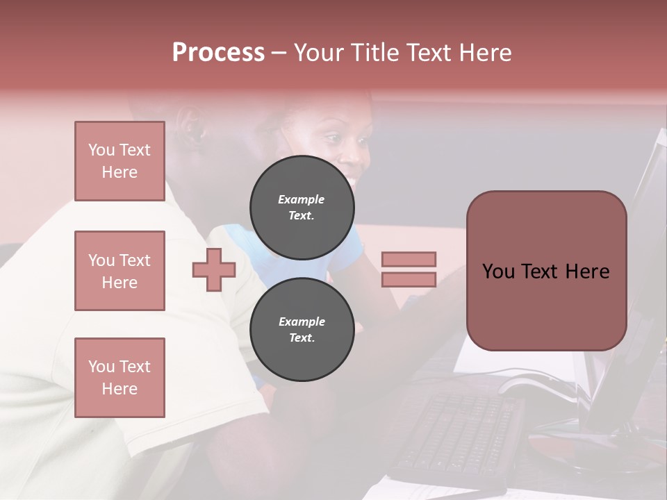 A Man And Woman Pointing At A Computer Screen PowerPoint Template