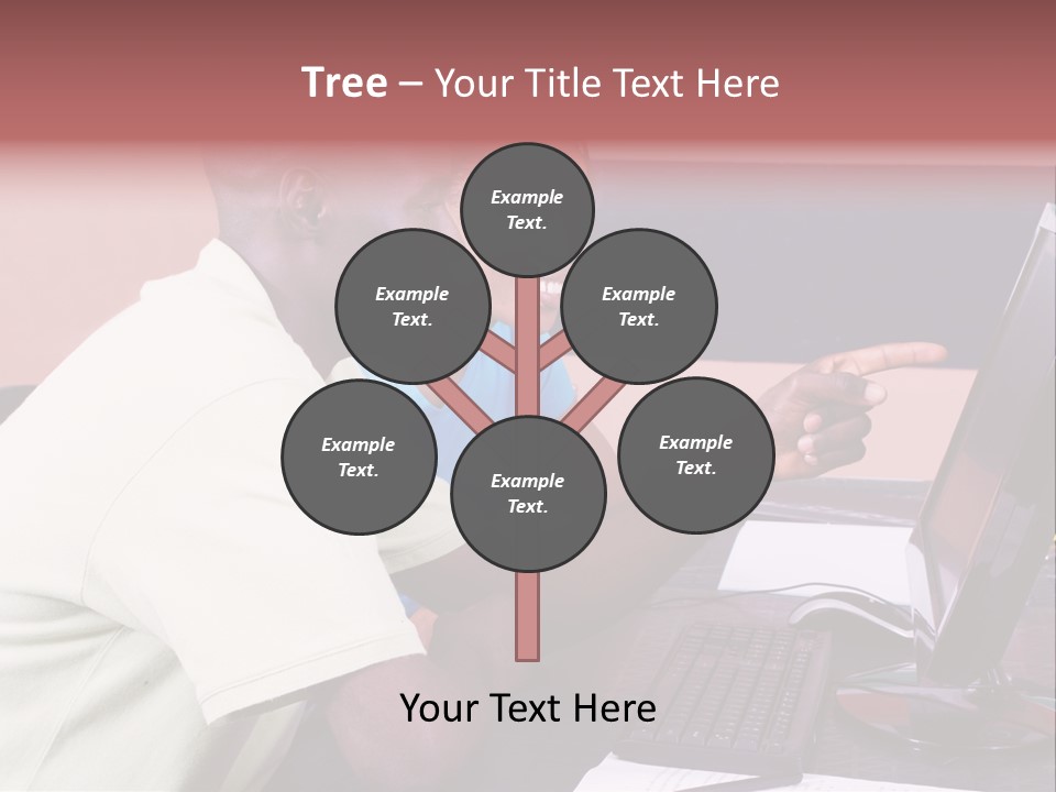 A Man And Woman Pointing At A Computer Screen PowerPoint Template