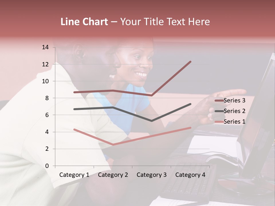 A Man And Woman Pointing At A Computer Screen PowerPoint Template