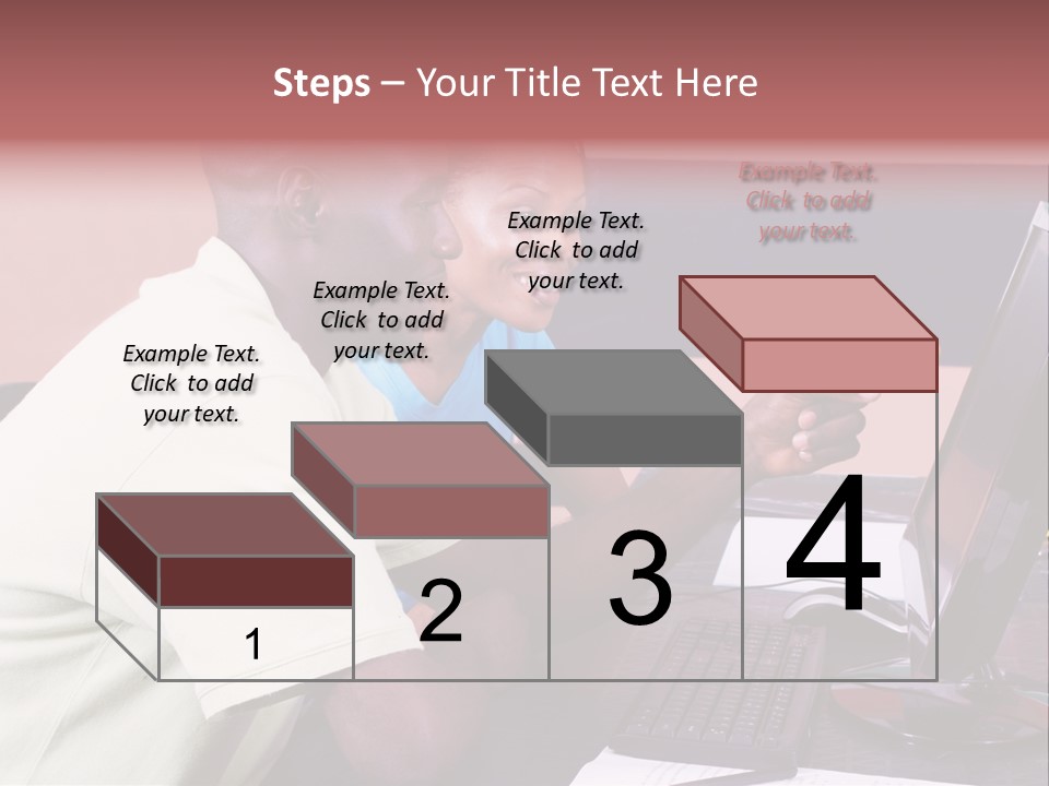 A Man And Woman Pointing At A Computer Screen PowerPoint Template