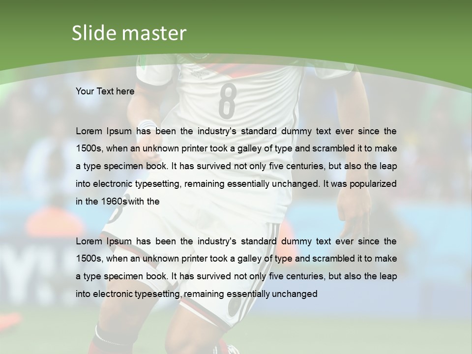 A Soccer Player Kicking A Soccer Ball On A Field PowerPoint Template