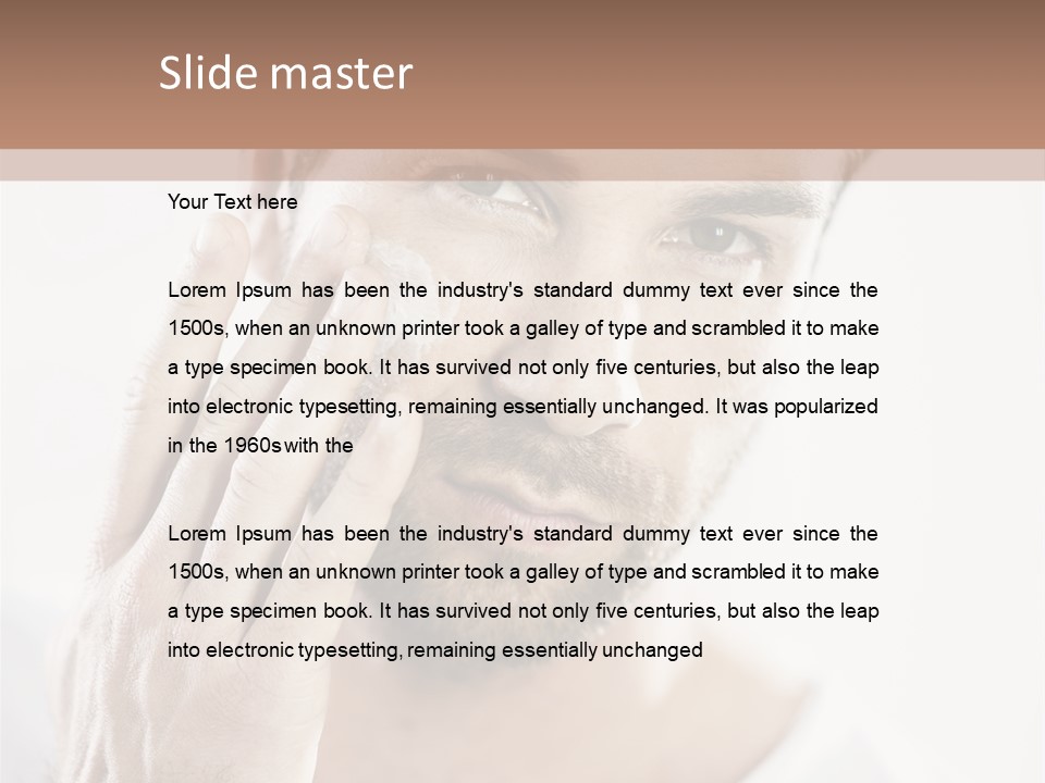 A Man Holding His Hand To His Face PowerPoint Template