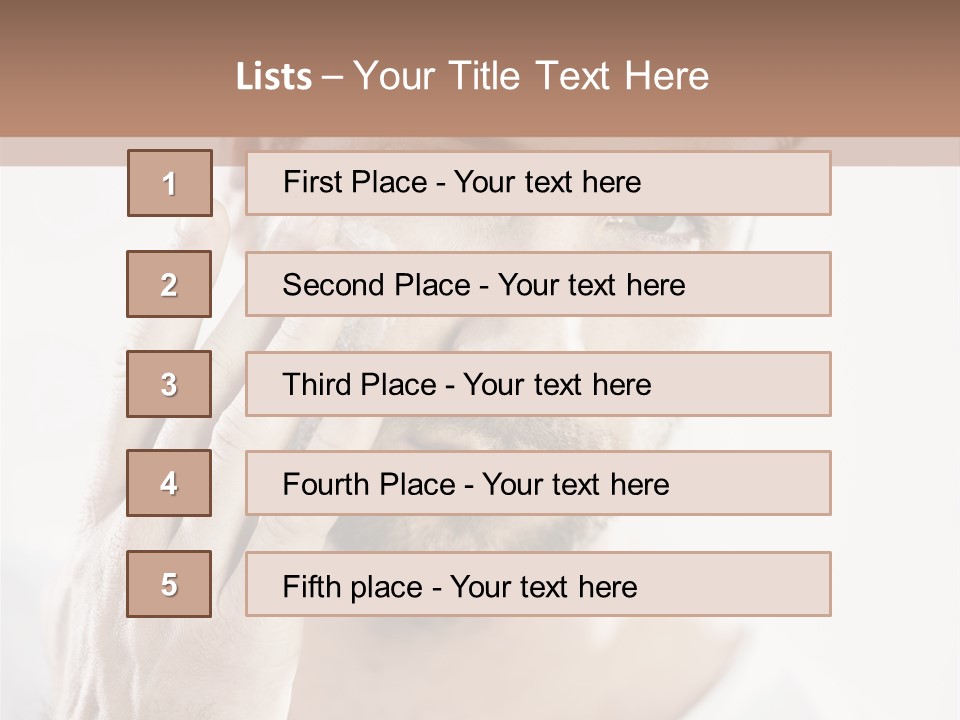 A Man Holding His Hand To His Face PowerPoint Template