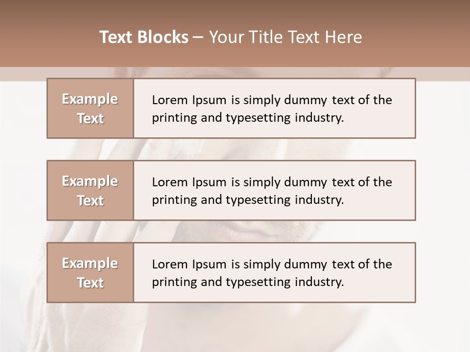 A Man Holding His Hand To His Face PowerPoint Template