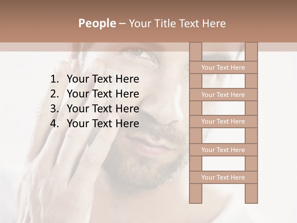 A Man Holding His Hand To His Face PowerPoint Template