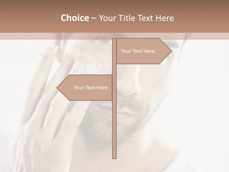 A Man Holding His Hand To His Face PowerPoint Template