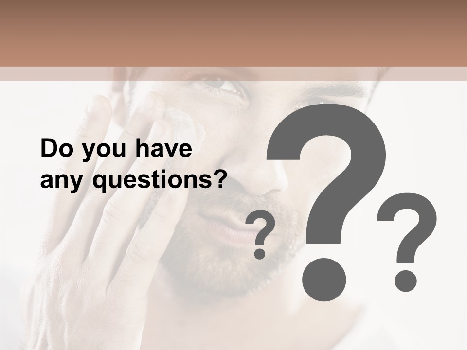 A Man Holding His Hand To His Face PowerPoint Template