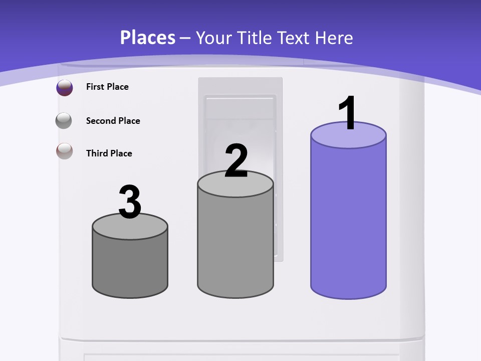 A White Refrigerator Freezer Sitting On Top Of A Purple Background PowerPoint Template