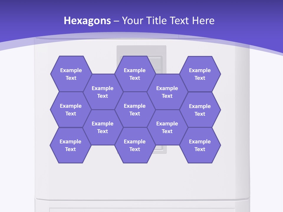 A White Refrigerator Freezer Sitting On Top Of A Purple Background PowerPoint Template