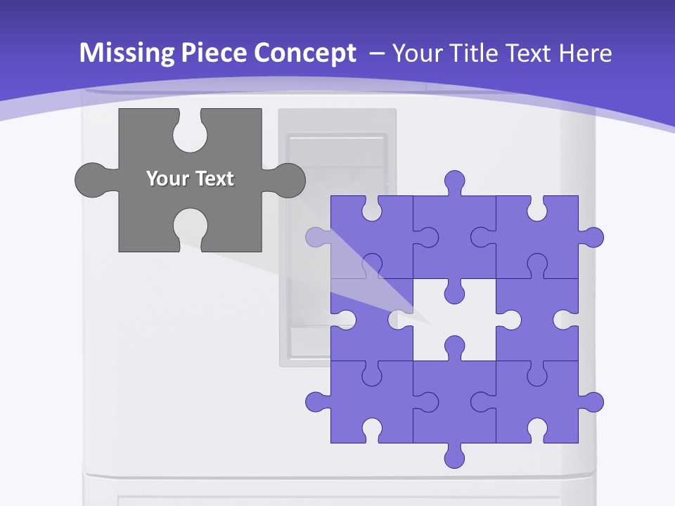 A White Refrigerator Freezer Sitting On Top Of A Purple Background PowerPoint Template