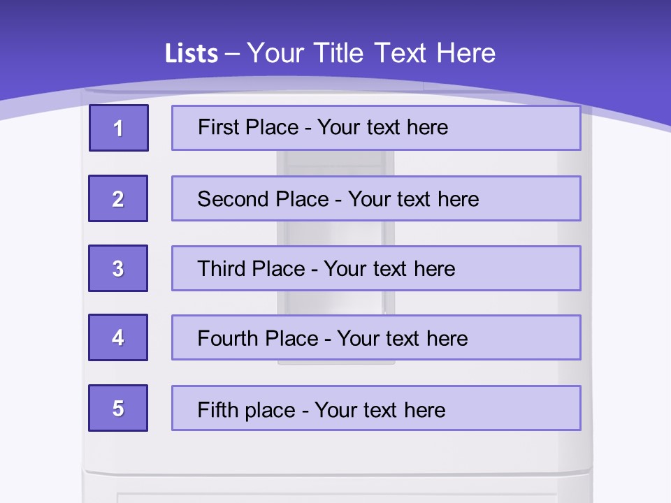 A White Refrigerator Freezer Sitting On Top Of A Purple Background PowerPoint Template