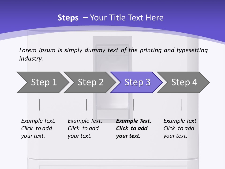 A White Refrigerator Freezer Sitting On Top Of A Purple Background PowerPoint Template
