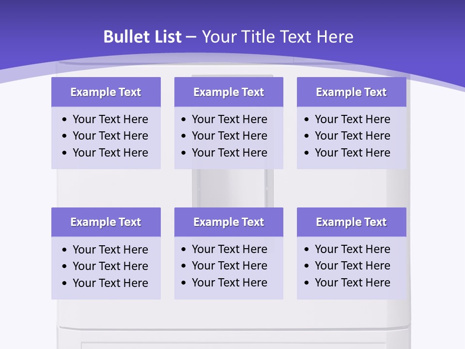 A White Refrigerator Freezer Sitting On Top Of A Purple Background PowerPoint Template