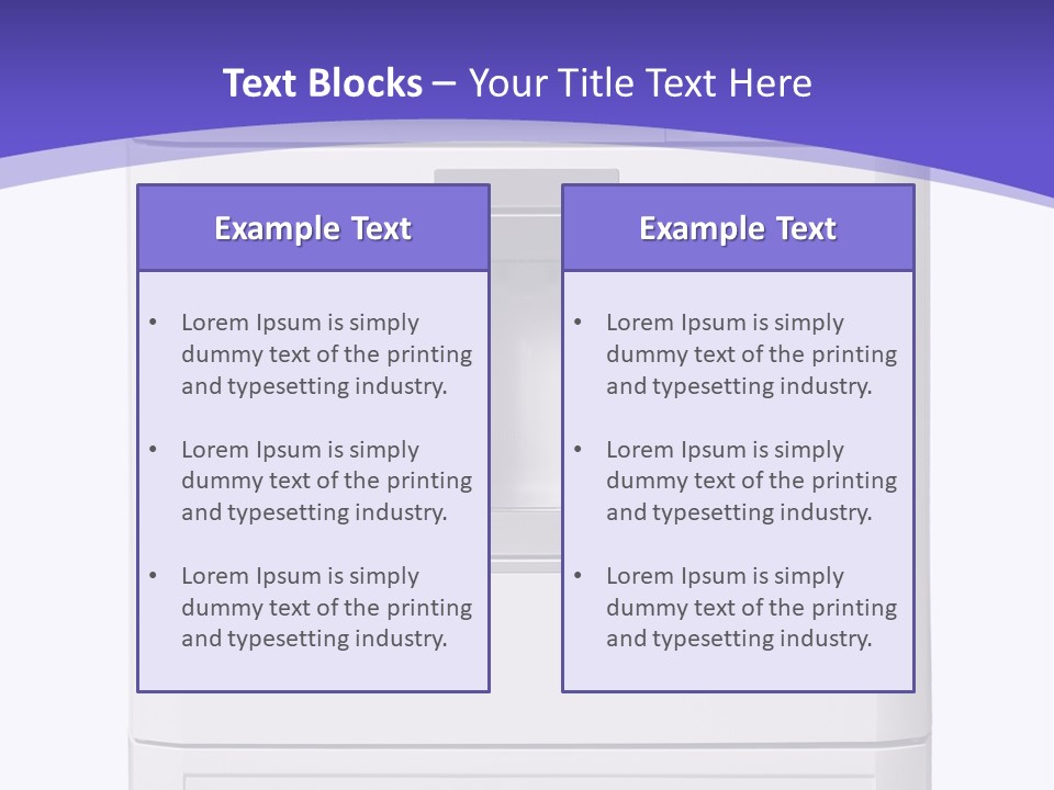 A White Refrigerator Freezer Sitting On Top Of A Purple Background PowerPoint Template