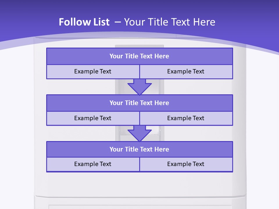 A White Refrigerator Freezer Sitting On Top Of A Purple Background PowerPoint Template